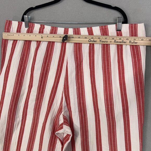 Old Navy Pants Womens 2X Red White Striped High Rise Wide Leg Comfort Waist - Picture 10 of 16